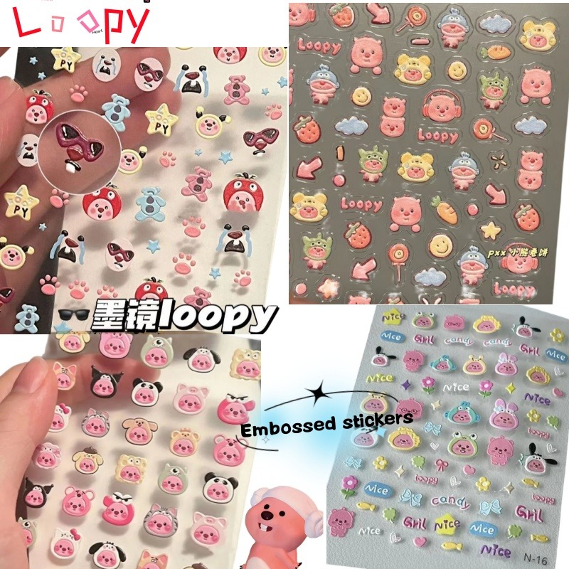 Atv Parts - Stiker timbul 3D berbentuk loopy, stiker