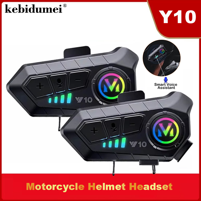 Full Face Motorcycle Helmet With Bluetooth - Y10 Headset Helm Bluetooth 5.3 Kit
