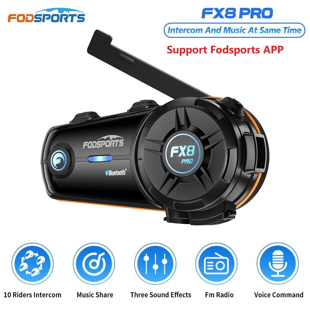 Universal Motorcycle Helmet Intercom Headset - Fodsports FX8 Pro Sepeda Motor Interkom