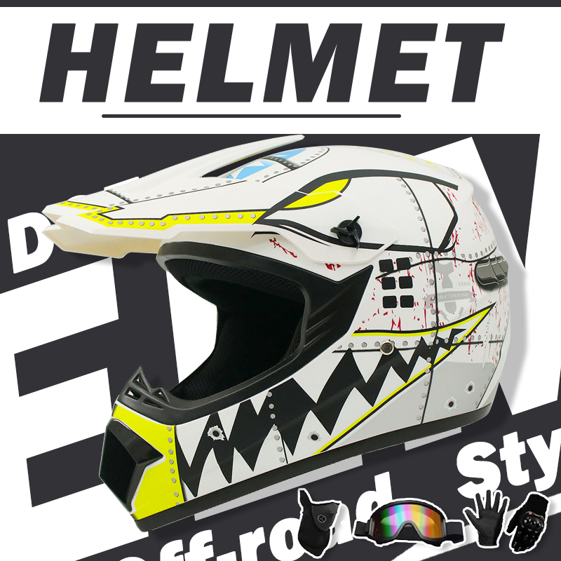 Off Road Motocross Helmet Goggles Set - Set helm Motocross dan Off-Road, pelindung