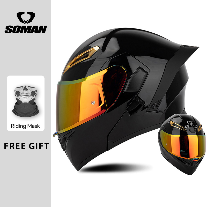 Modular Flip Up Motorcycle Helmet Dot Approved - Helm Motor Unisex DOT Approved Dual