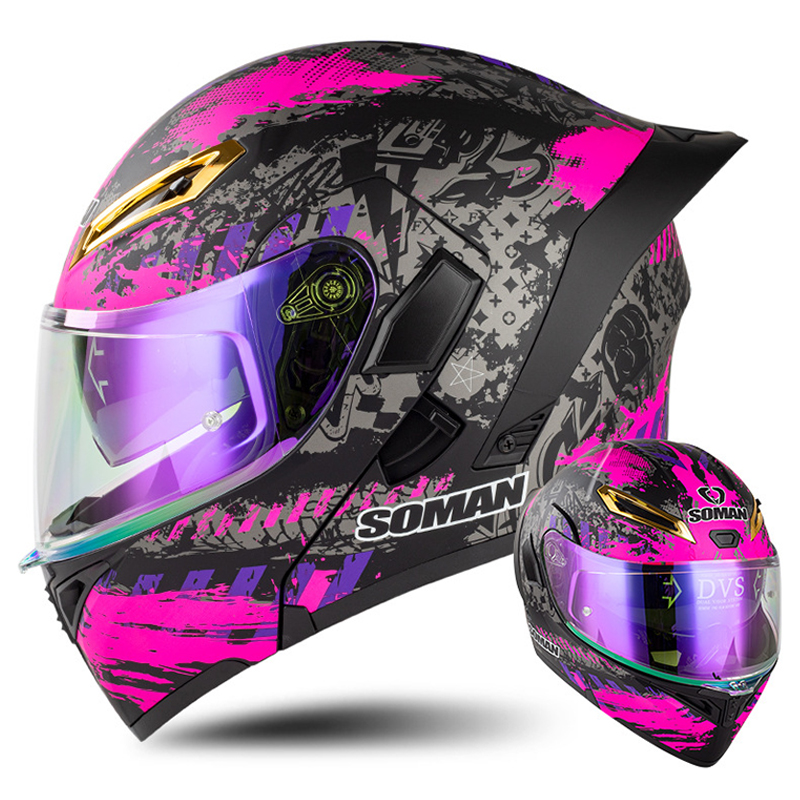 Modular Flip Up Motorcycle Helmet Dot Approved - Helm sepeda motor pria Flip Up