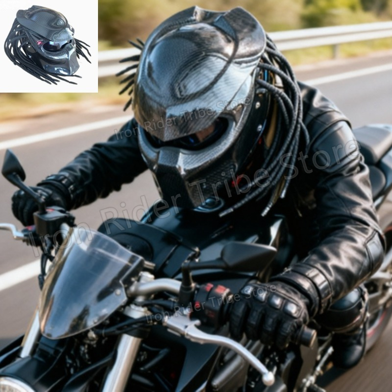 Custom Predator Motorcycle Helmet - Helm Motor Full Face HOT Racing
