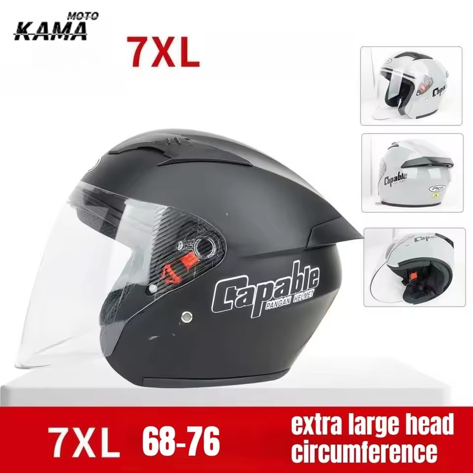 Dual Visor Motorcycle Racing Helmet - Helm Sepeda Motor Besar Pria Ukuran