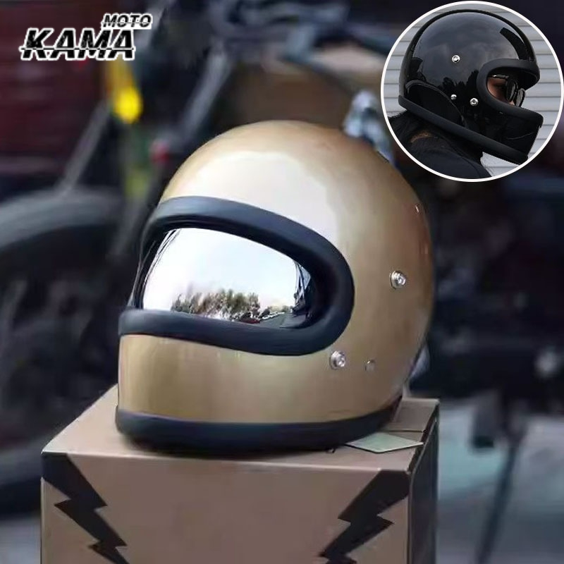 Vintage Open Face Retro Helmet - Helm Motor Retro Bersertifikasi HOT DOT,