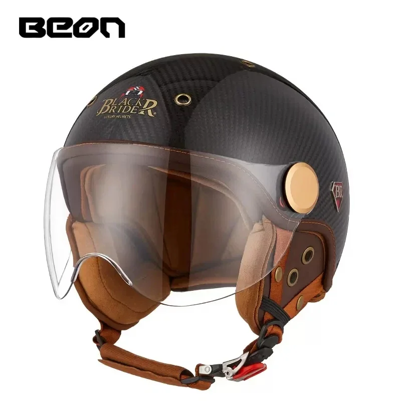 Vintage Open Face Retro Helmet - BEON BR13 Helm Setengah Wajah Terbuka