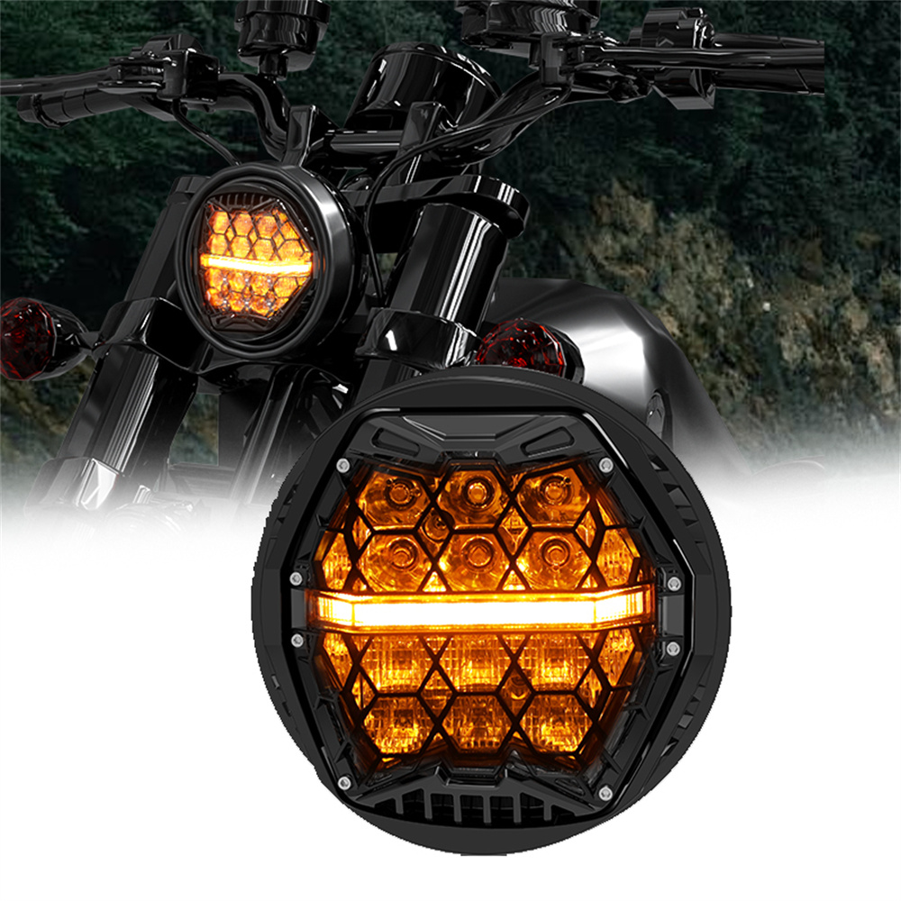 Lampu Depan Proyeksi LED Bulat - Universal Motorcycle Led Headlight Projector ulasan dan harga