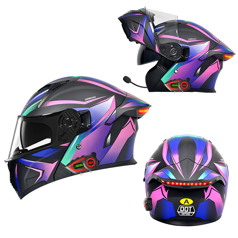 Helm Motor DOT Double Visor Mo - Modular Flip Up Motorcycle Helmet Dot Approved ulasan dan harga