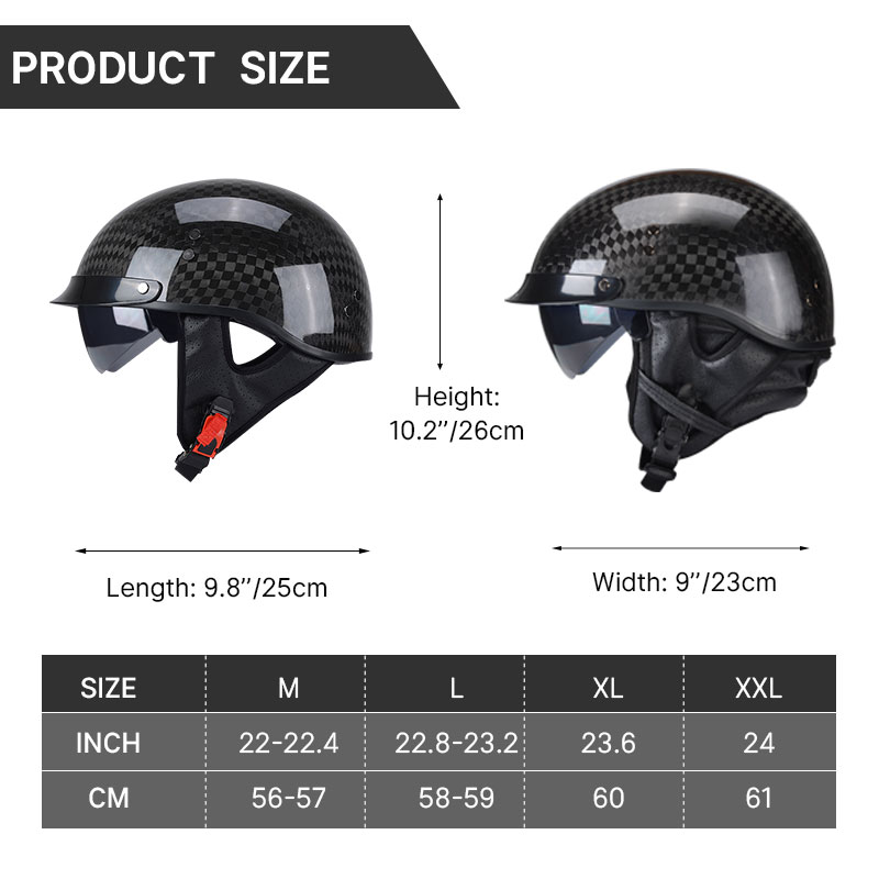 Helm Setengah Wajah Sepeda Mot - Carbon Fiber Lightweight Motorcycle Helmet ulasan dan harga