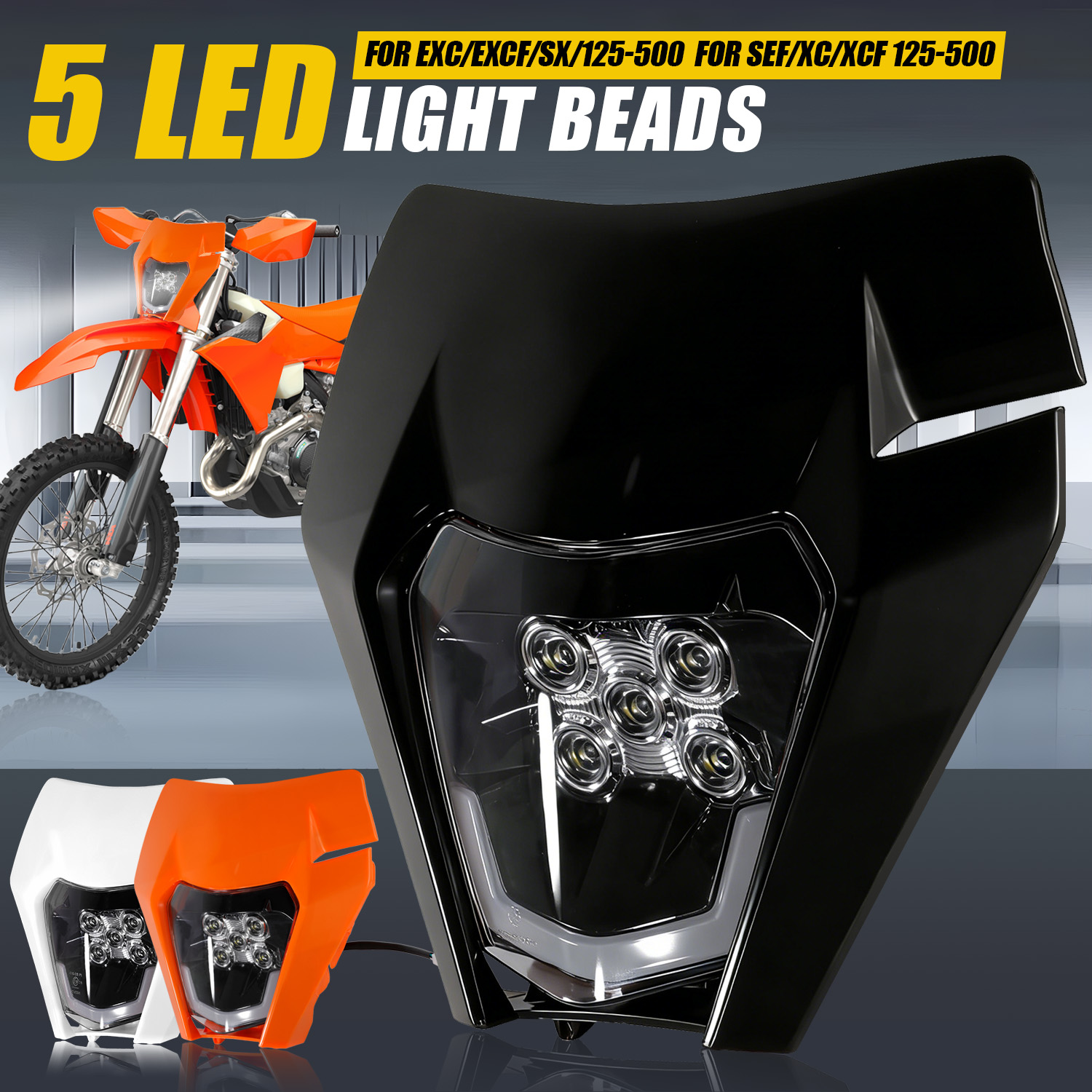Lampu Depan LED 5 Lampu Univer - Universal Motorcycle Led Headlight Projector ulasan dan harga