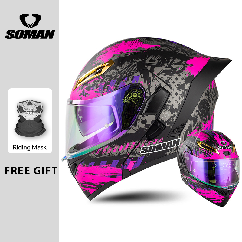 Helm Sepeda Motor Pria Bersert - Modular Flip Up Motorcycle Helmet Dot Approved ulasan dan harga
