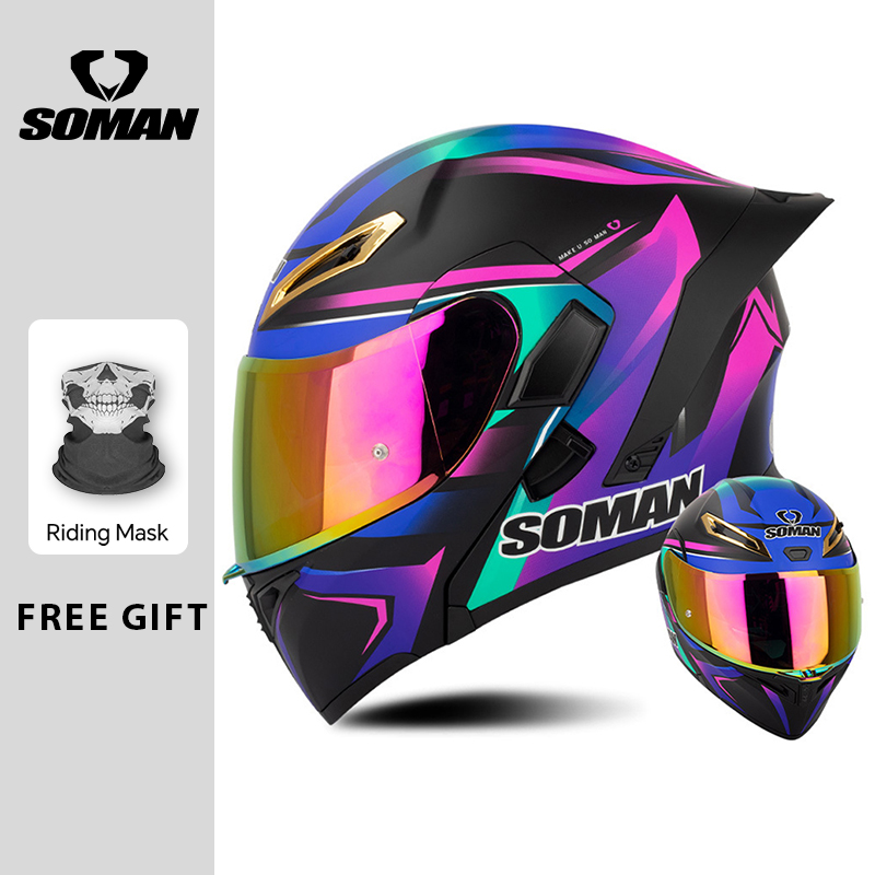 Helm Sepeda Motor Pria Bersert - Modular Flip Up Motorcycle Helmet Dot Approved ulasan dan harga