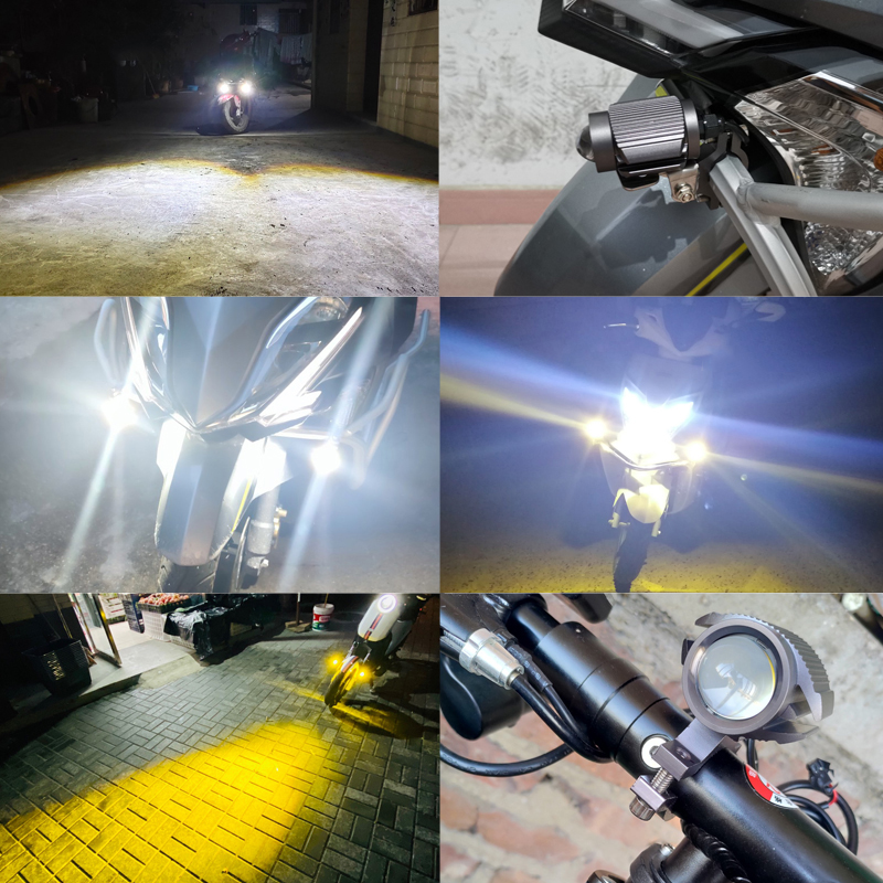Lampu LED Aksesori motor, lamp - Universal Motorcycle Led Headlight Projector ulasan dan harga