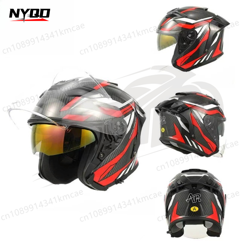 Helm Sepeda Motor Serat Karbon - Carbon Fiber Lightweight Motorcycle Helmet ulasan dan harga