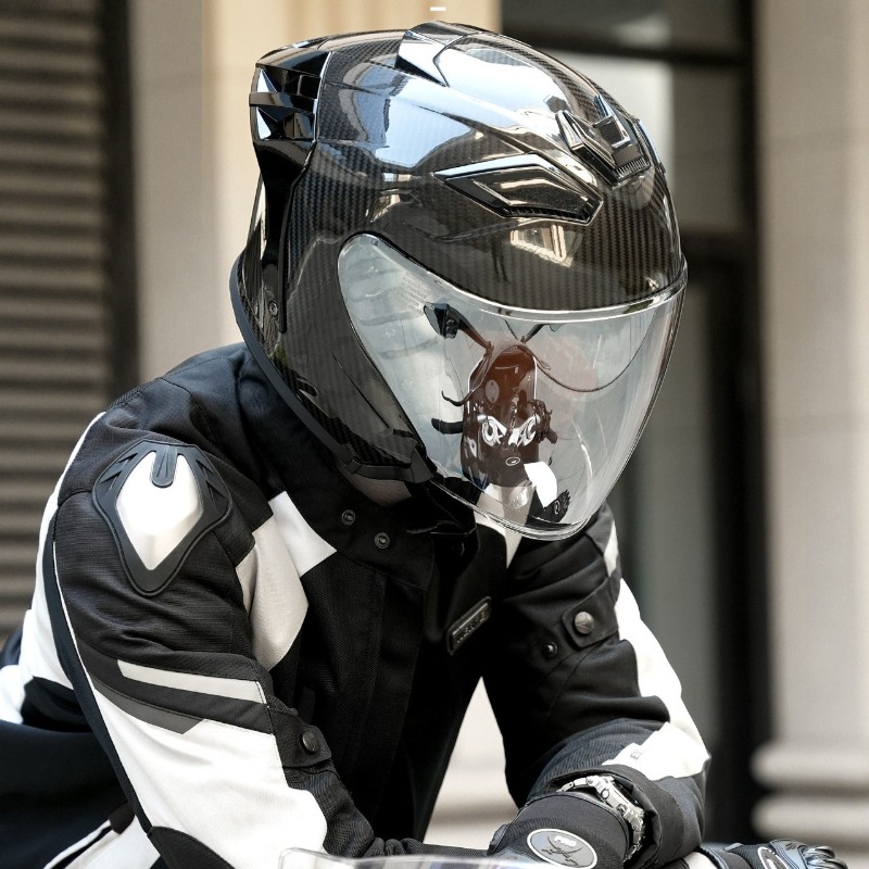 Helm Sepeda Motor Serat Karbon - Carbon Fiber Lightweight Motorcycle Helmet ulasan dan harga