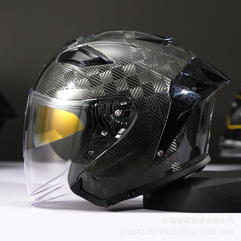Helm Sepeda Motor Serat Karbon - Carbon Fiber Lightweight Motorcycle Helmet ulasan dan harga