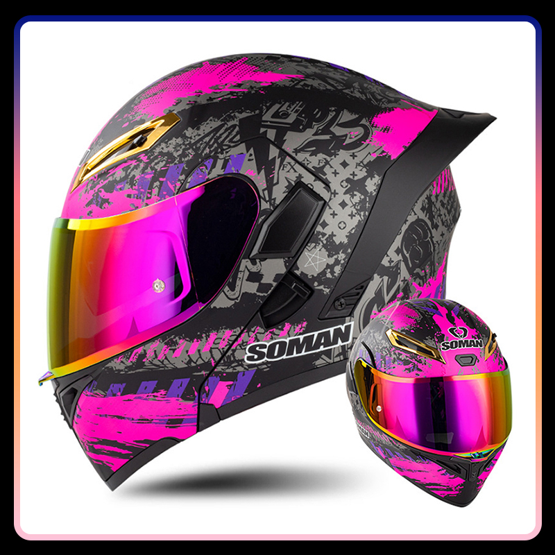 Helm Sepeda Motor Universal Fo - Dual Visor Motorcycle Racing Helmet ulasan dan harga