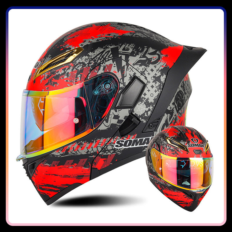 Helm Sepeda Motor Universal Fo - Dual Visor Motorcycle Racing Helmet ulasan dan harga