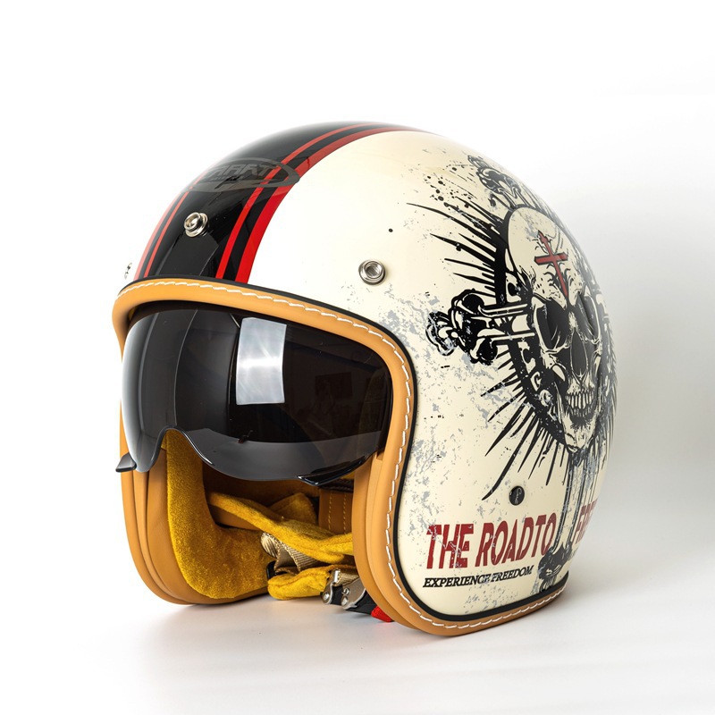 Helm Motor Vintage Open Face R - Vintage Open Face Retro Helmet ulasan dan harga
