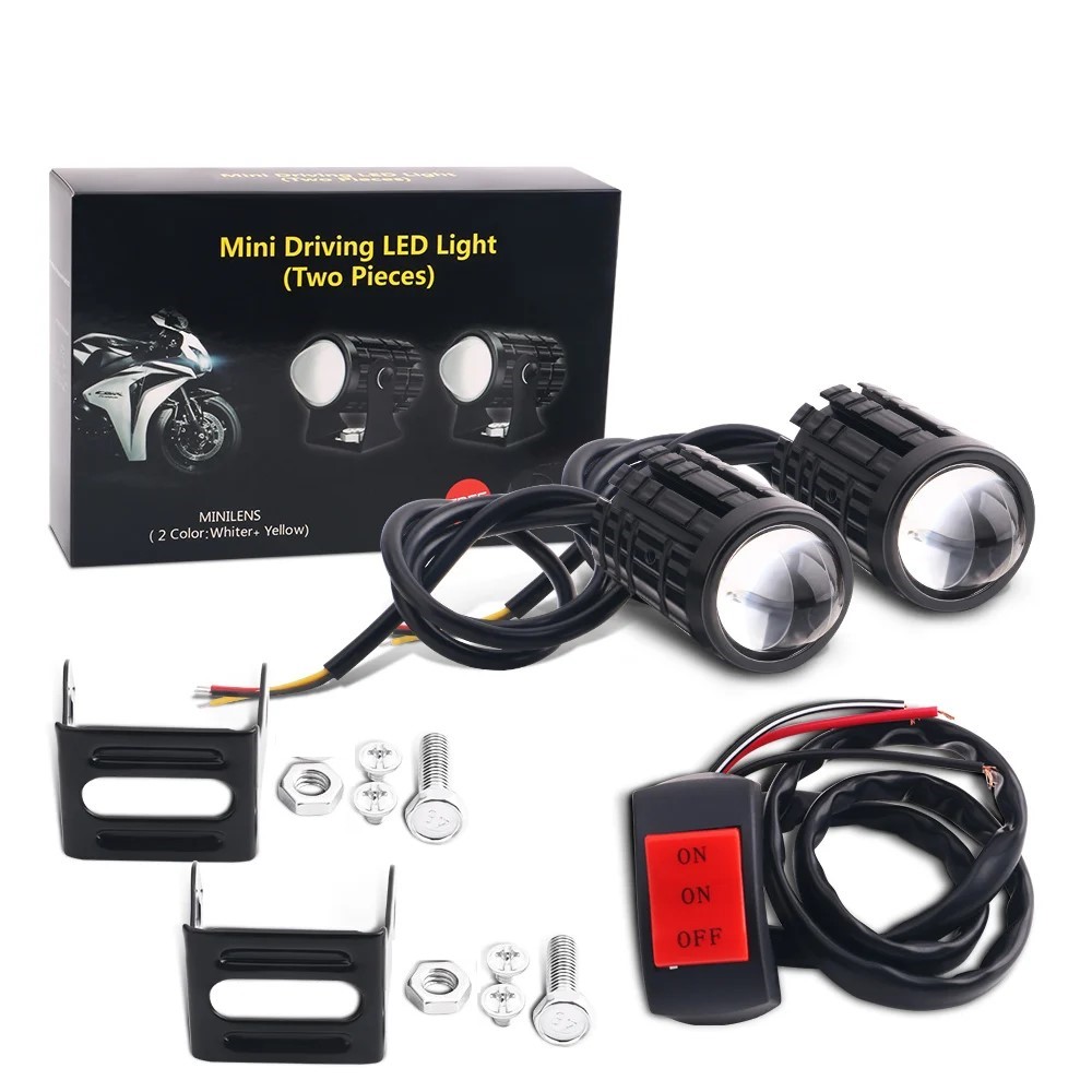 Lampu sorot LED sepeda motor U - Universal Motorcycle Led Headlight Projector ulasan dan harga