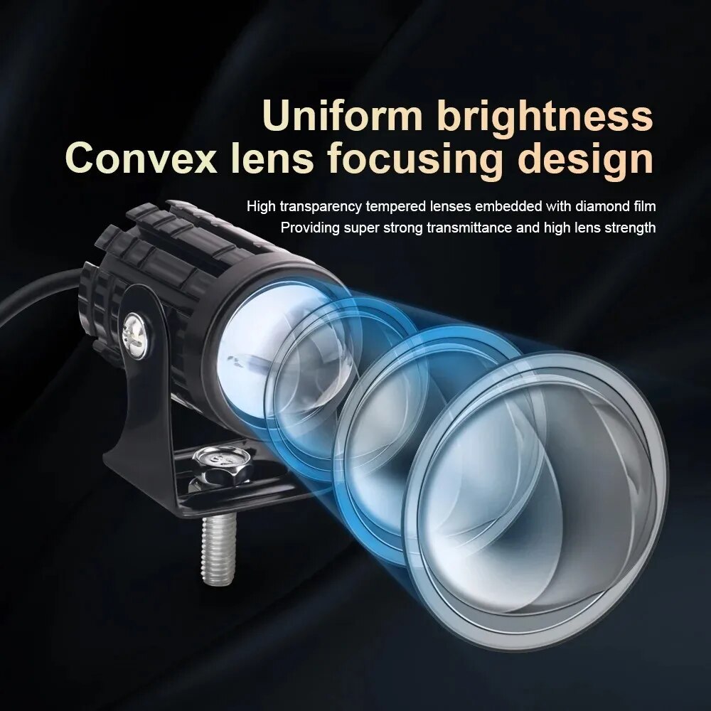 Lampu sorot LED sepeda motor U - Universal Motorcycle Led Headlight Projector ulasan dan harga