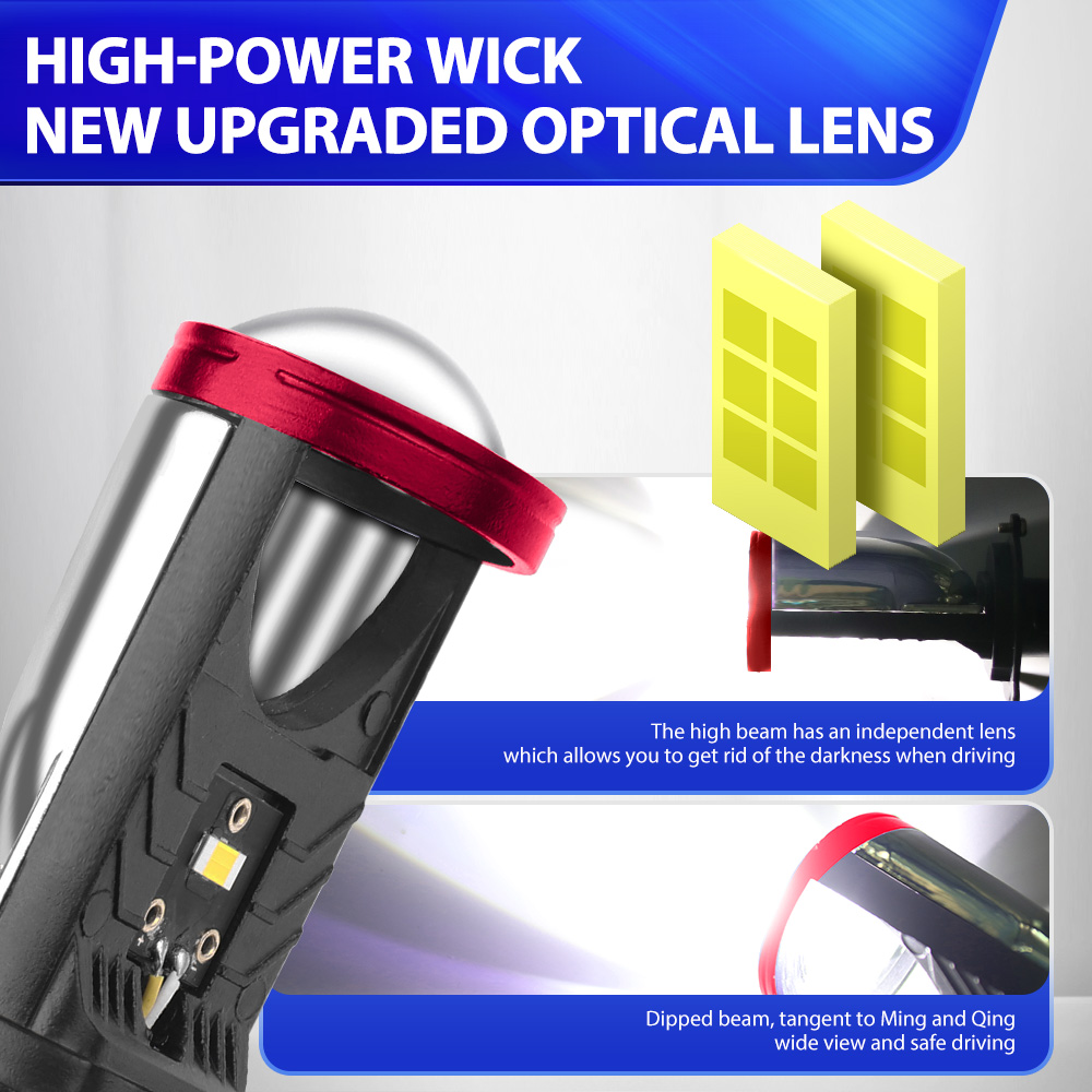Lampu depan sepeda motor LED,  - Universal Motorcycle Led Headlight Projector ulasan dan harga