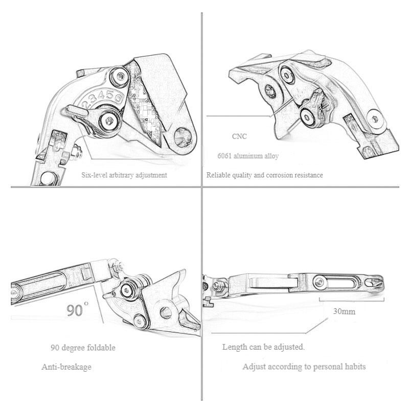 UNTUK YAMAHA MT-09 MT09 MT mt  - Cnc Aluminum Adjustable Brake Clutch Levers ulasan dan harga