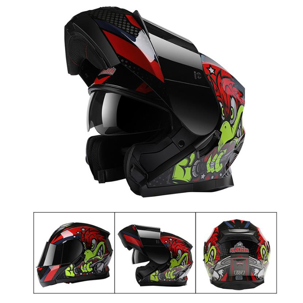 Helm Flip Up Lensa Visor Ganda - Dual Visor Motorcycle Racing Helmet ulasan dan harga