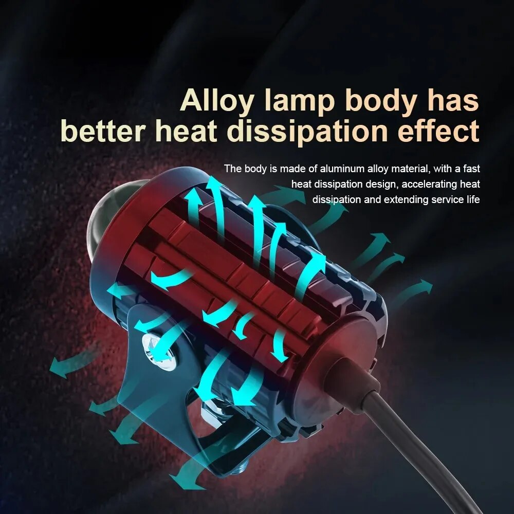 Lampu Depan LED Sepeda Motor U - Universal Motorcycle Led Headlight Projector ulasan dan harga