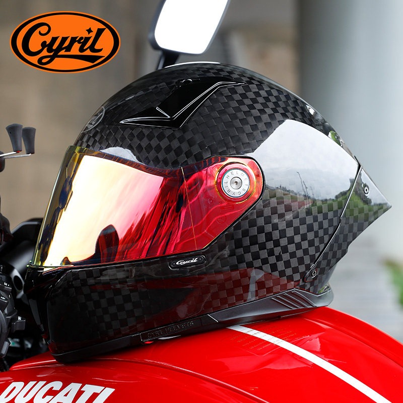 CYRIL Helm Sepeda Motor Full F - Carbon Fiber Lightweight Motorcycle Helmet ulasan dan harga