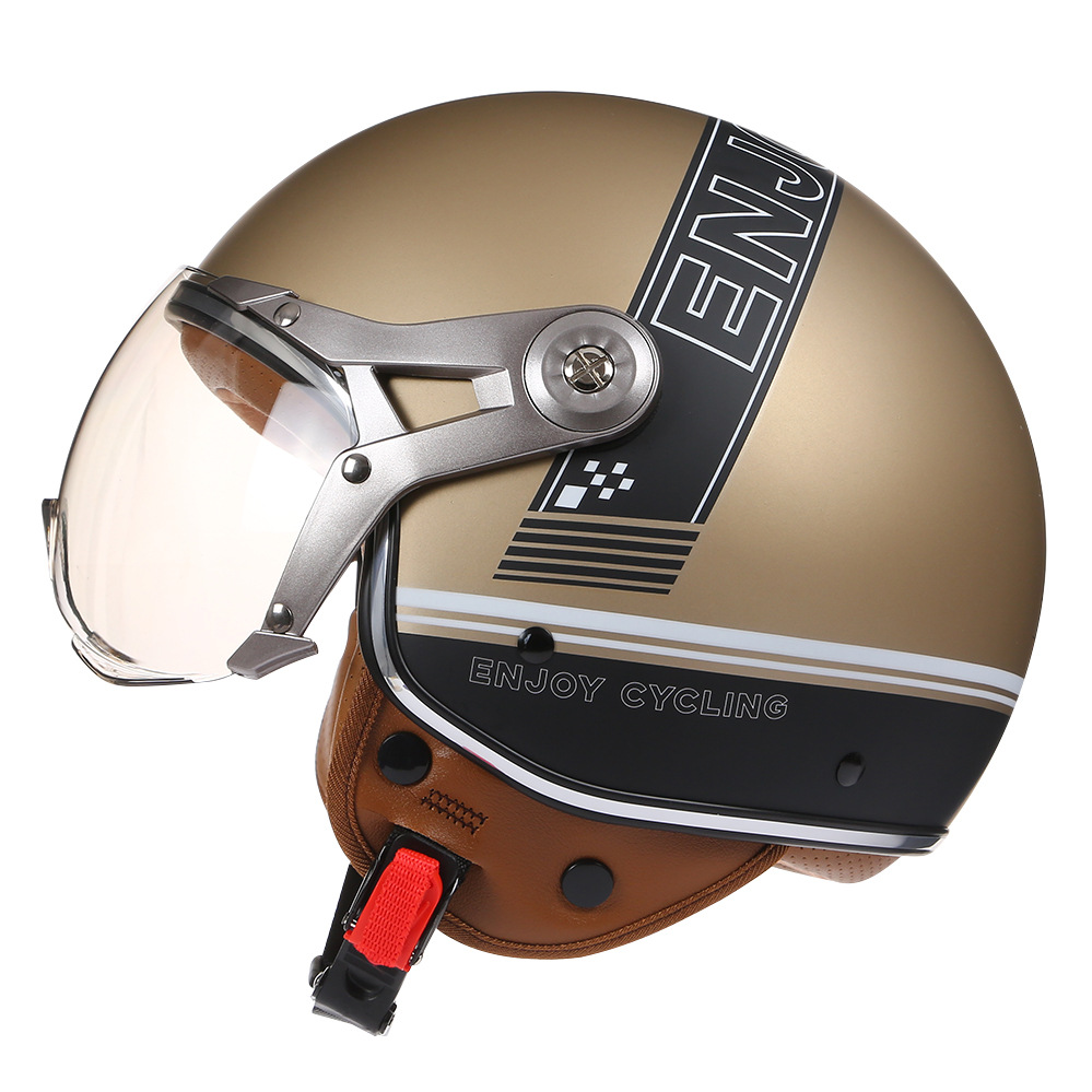TT & COCASCOS helm sepeda moto - Vintage Open Face Retro Helmet ulasan dan harga