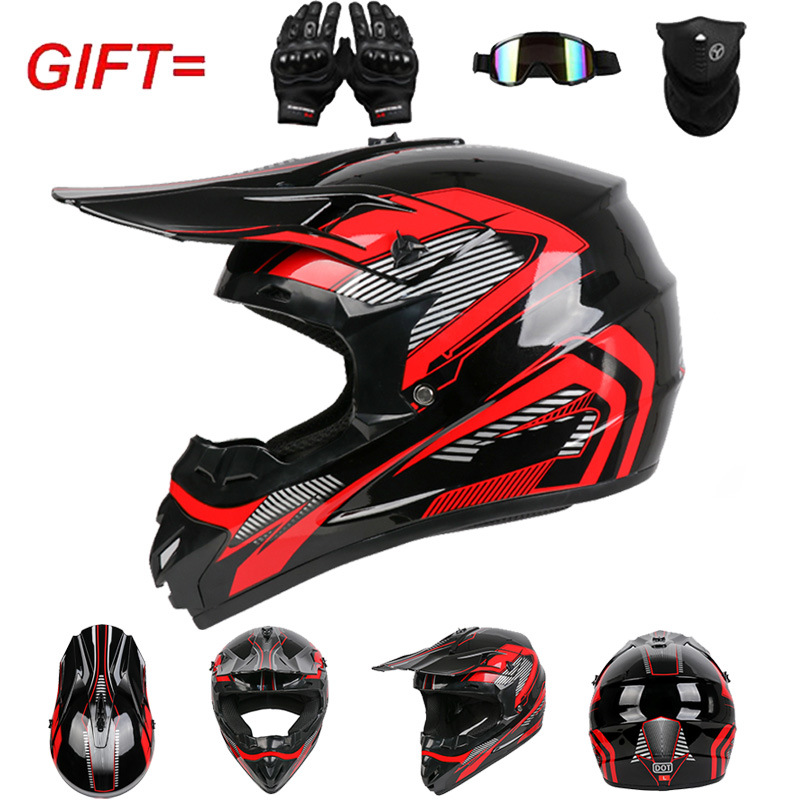 Helm Motor Off Road Full Face  - Off Road Motocross Helmet Goggles Set ulasan dan harga