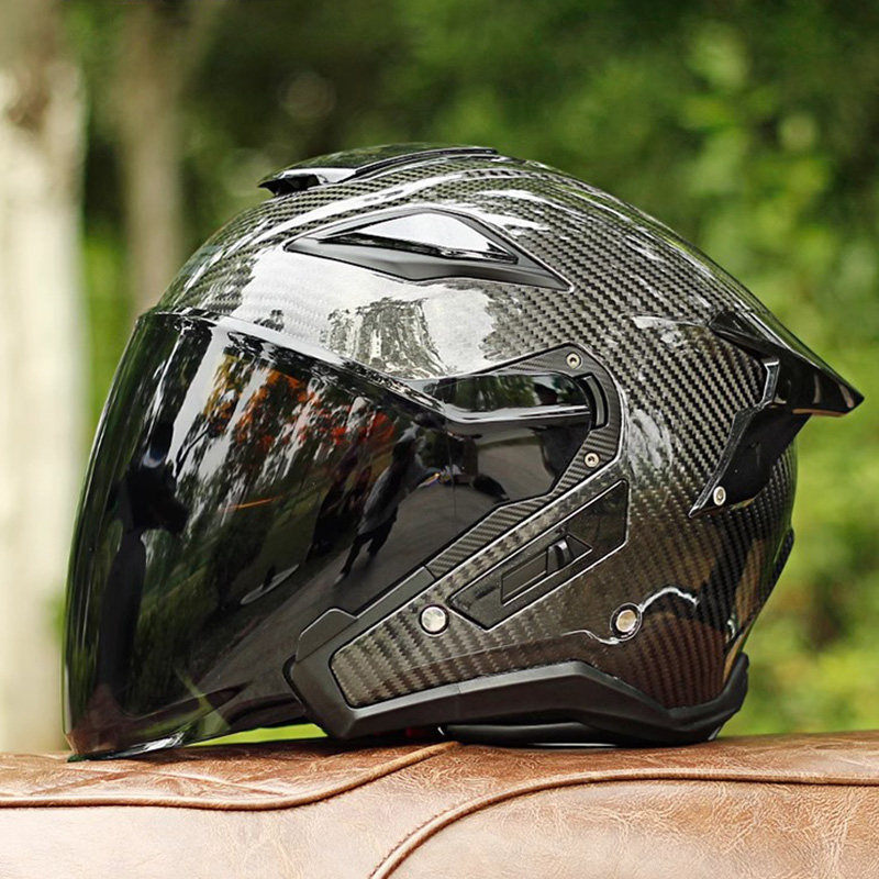 Helm Sepeda Motor Serat Karbon - Carbon Fiber Lightweight Motorcycle Helmet ulasan dan harga