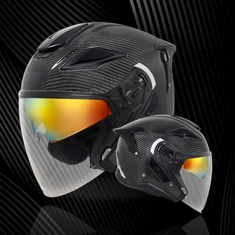 Helm Sepeda Motor Serat Karbon - Carbon Fiber Lightweight Motorcycle Helmet ulasan dan harga