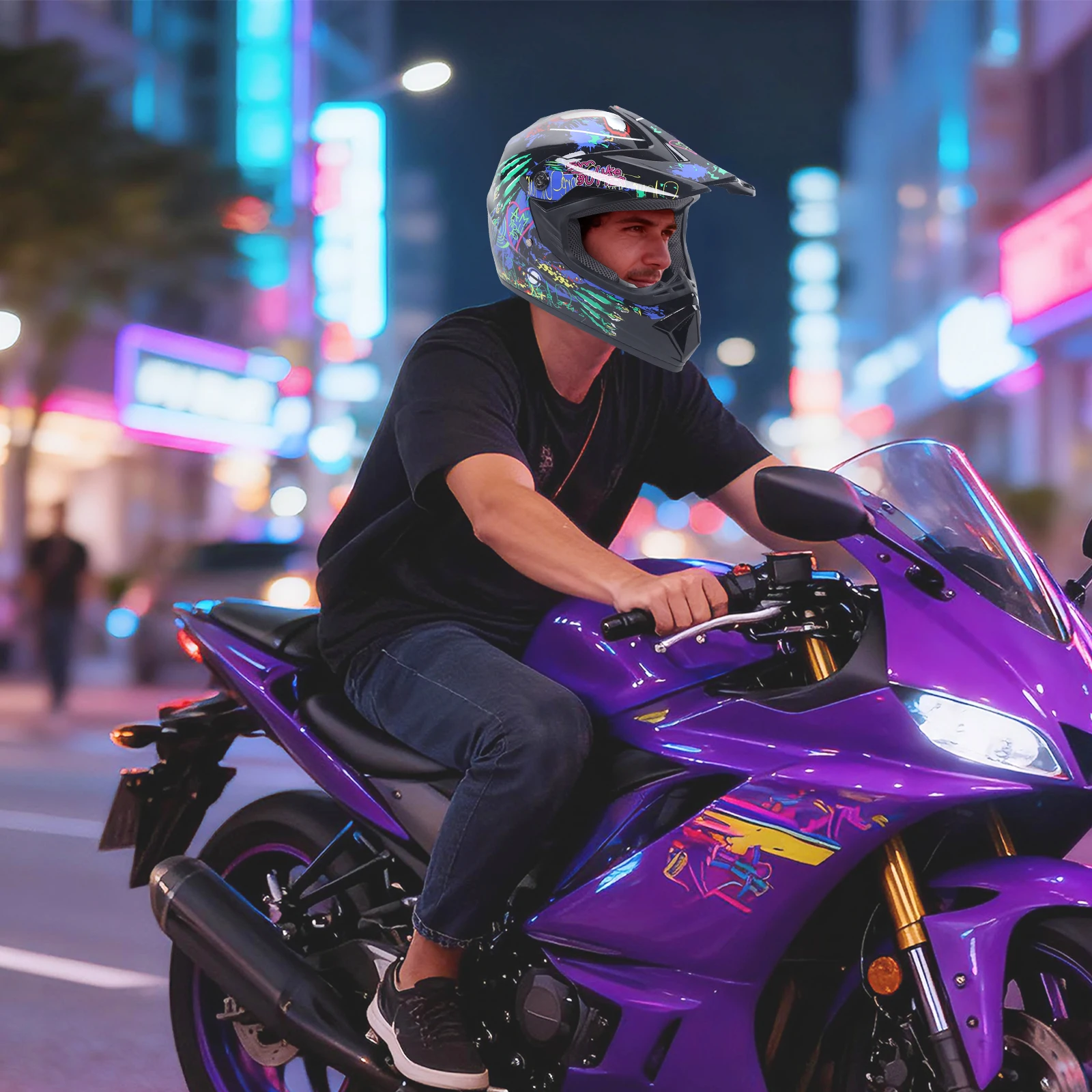 Perlengkapan Helm Motocross, H - Off Road Motocross Helmet Goggles Set ulasan dan harga