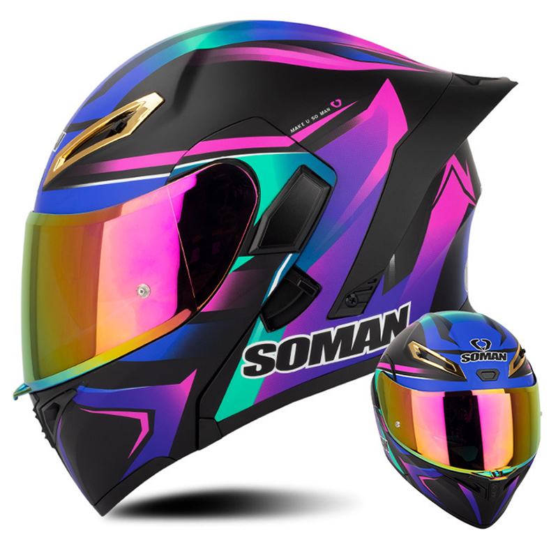 Helm sepeda motor pria Flip Up - Modular Flip Up Motorcycle Helmet Dot Approved ulasan dan harga