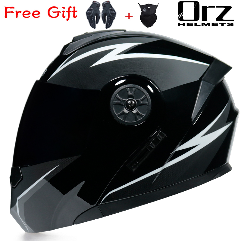 Helm Motor Modular Flip ORZ-16 - Modular Flip Up Motorcycle Helmet Dot Approved ulasan dan harga