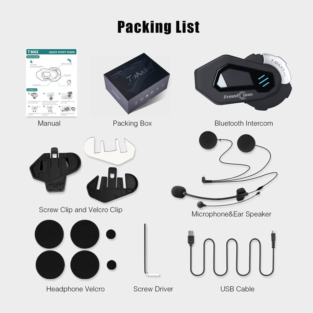 FreedConn T MAX S PRO Interkom - Universal Motorcycle Helmet Intercom Headset ulasan dan harga