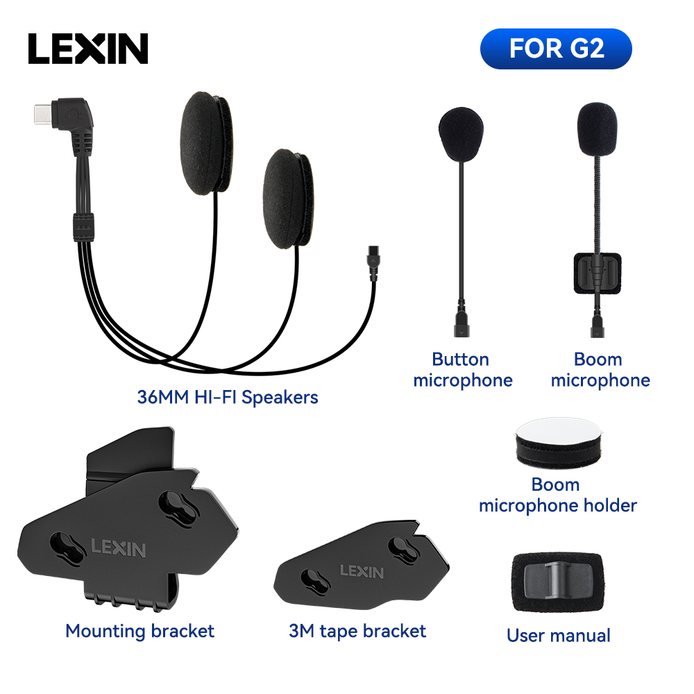 LEXIN-G2 Headset Interkom Sepe - Universal Motorcycle Helmet Intercom Headset ulasan dan harga