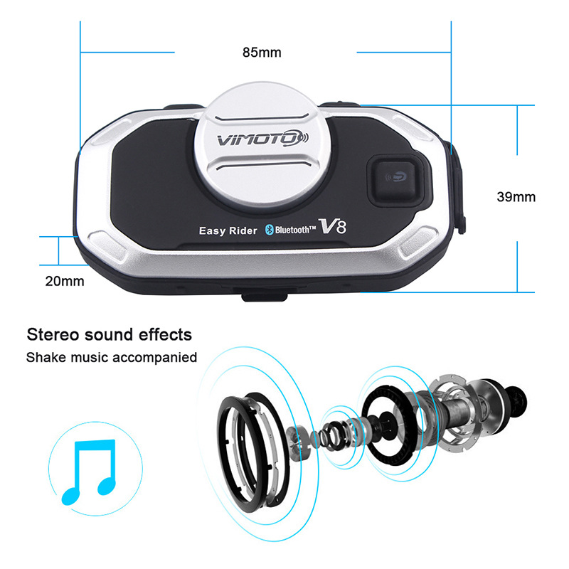 Vimoto V8 Headset Helm Sepeda  - Full Face Motorcycle Helmet With Bluetooth ulasan dan harga