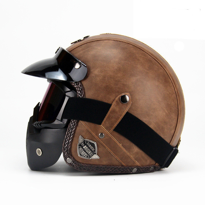Helm Keluaran Baru Helm 3/4 Wa - Vintage Open Face Retro Helmet ulasan dan harga