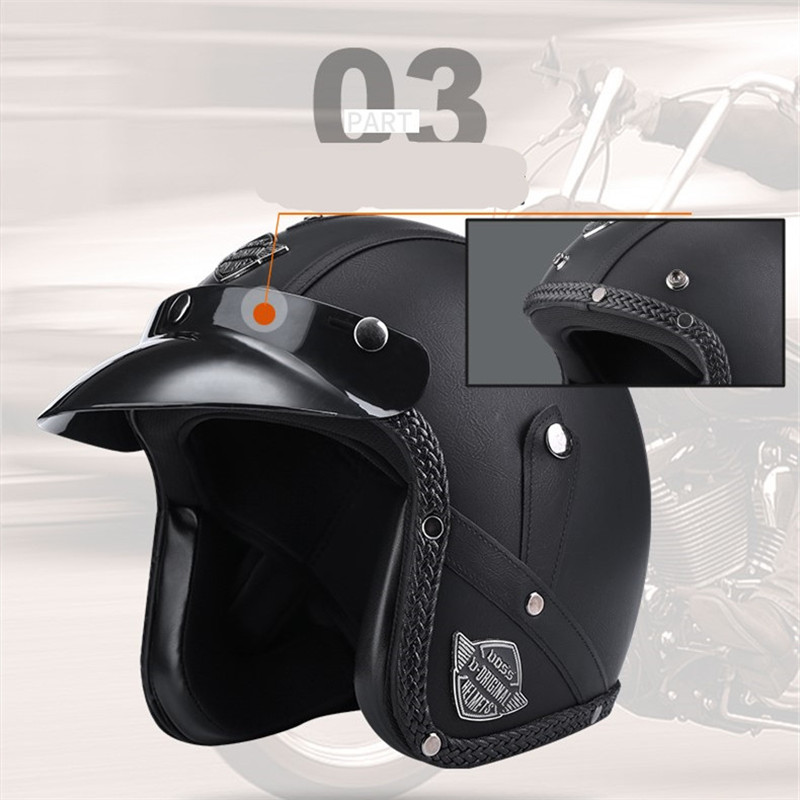 Helm Keluaran Baru Helm 3/4 Wa - Vintage Open Face Retro Helmet ulasan dan harga