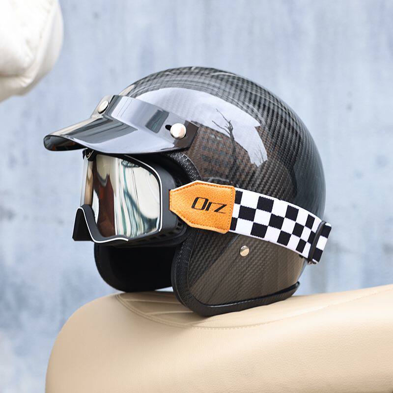 Helm Motor Serat Karbon Vintag - Carbon Fiber Lightweight Motorcycle Helmet ulasan dan harga