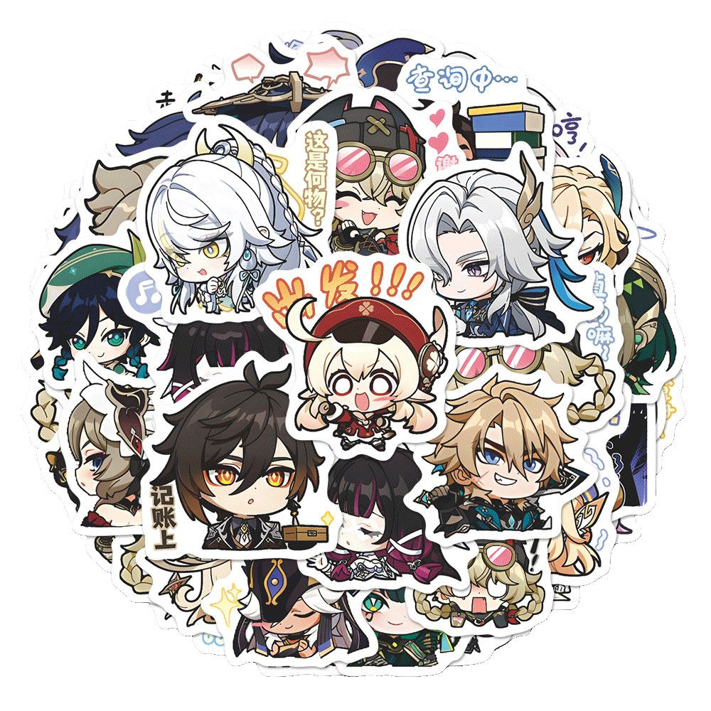 64 Buah Stiker Anime Genshin I - Motorcycle Helmets ulasan dan harga