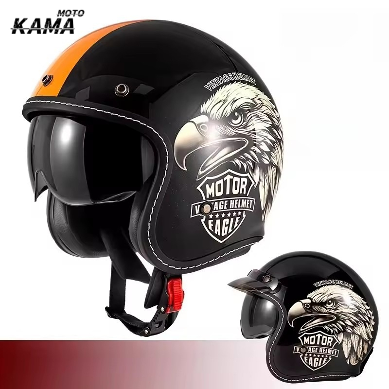 Helm Motor Open Face HOT Vinta - Vintage Open Face Retro Helmet ulasan dan harga
