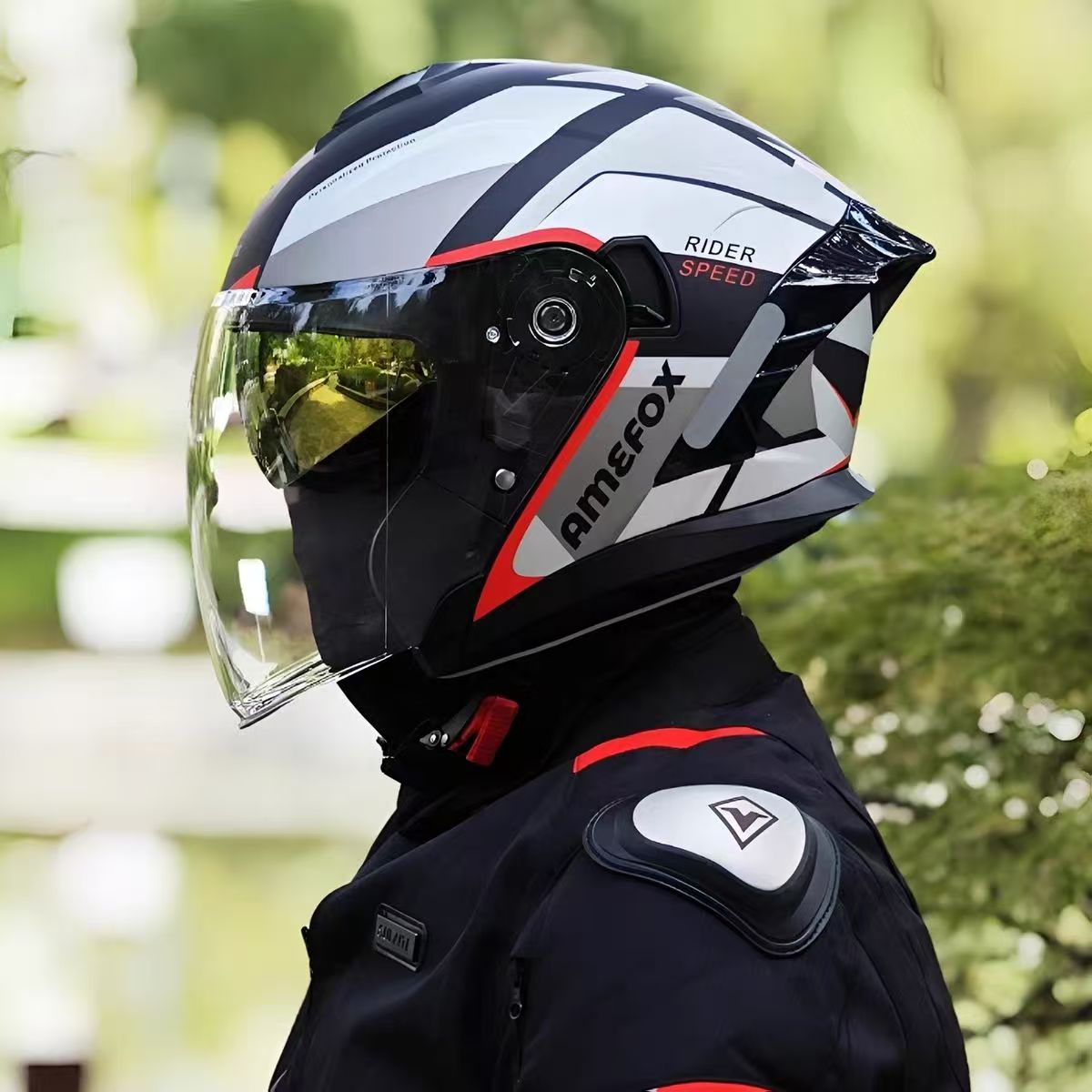 Helm Motor Gaya Jet 3/4 dengan - Motorcycle Helmet Inner Sun Visor Lens ulasan dan harga