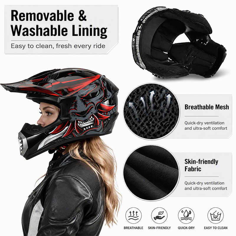Set Helm Motocross Uchoose unt - Off Road Motocross Helmet Goggles Set ulasan dan harga